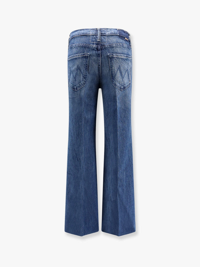 Mother Cotton Blend Jeans With Embroidered Monogram