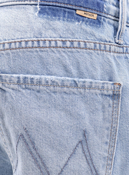 Mother Cotton Blend Jeans Wirh Back Logo Label
