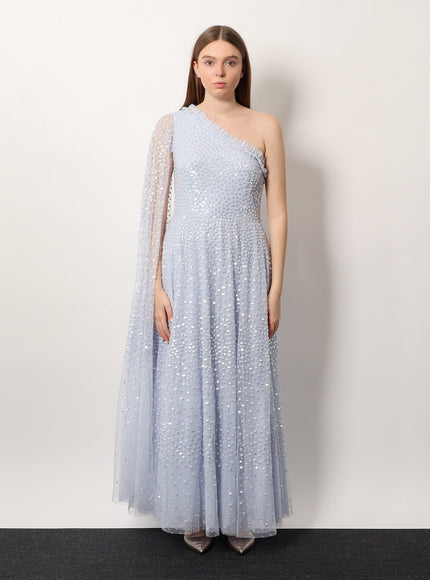 Needle & Thread One-Shoulder Long Dress With Sequins