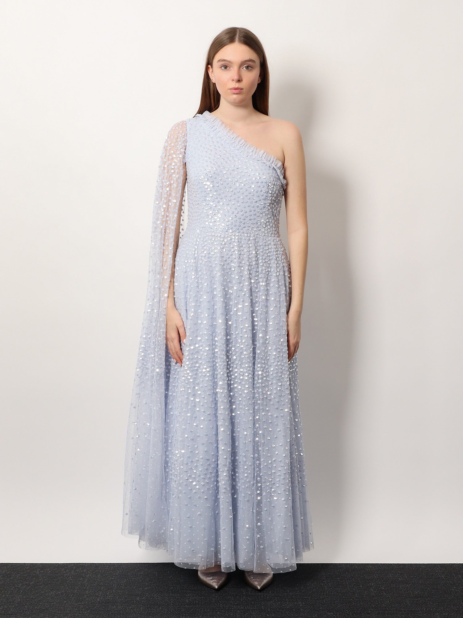 Needle & Thread One-Shoulder Long Dress With Sequins 10 / Blu Needle & Thread One-Shoulder Long Dress With Sequins 10 / Blu