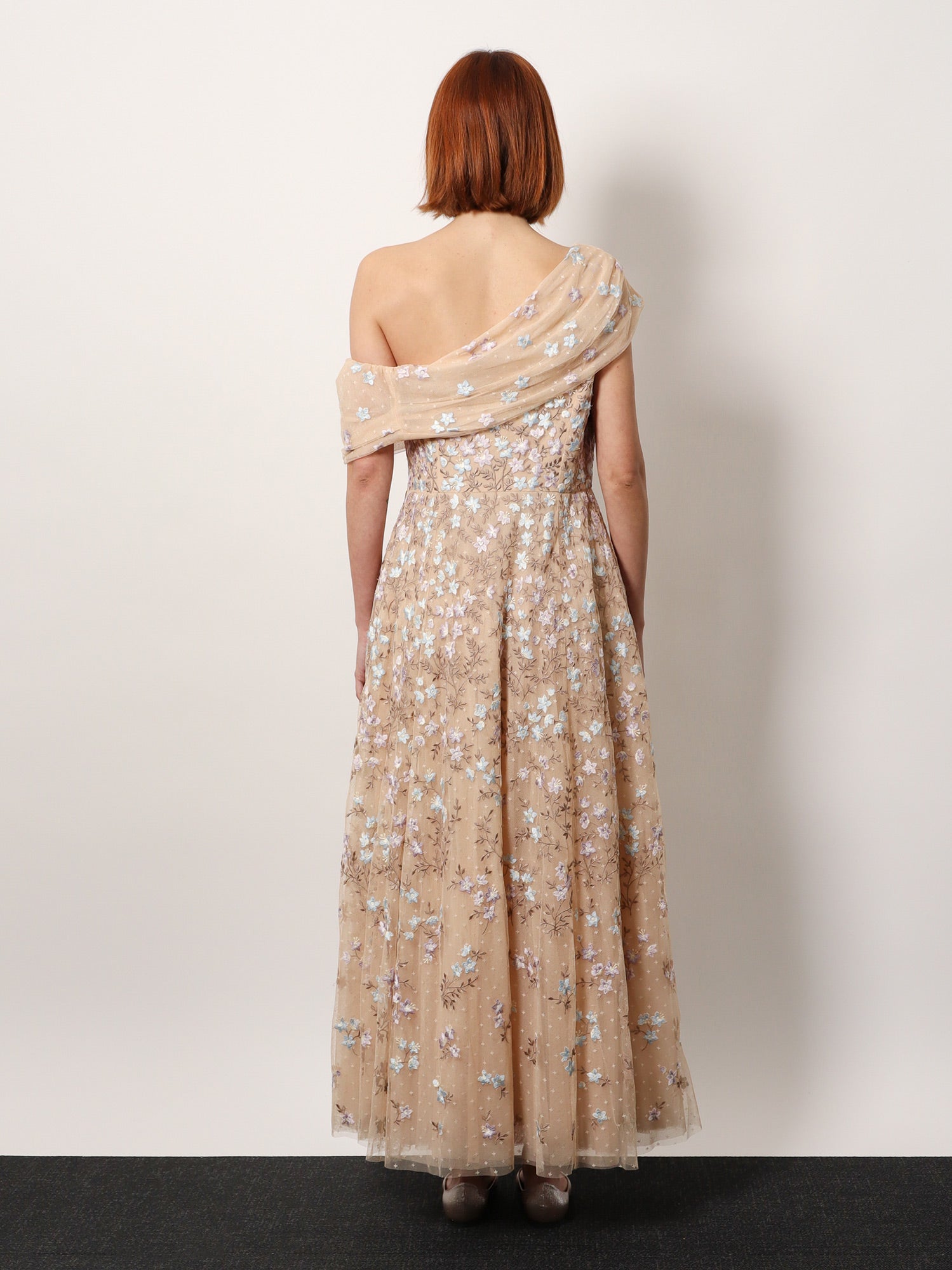 Needle & Thread One-Shoulder Long Dress With Multicolor Embroidery – Ellie  Belle