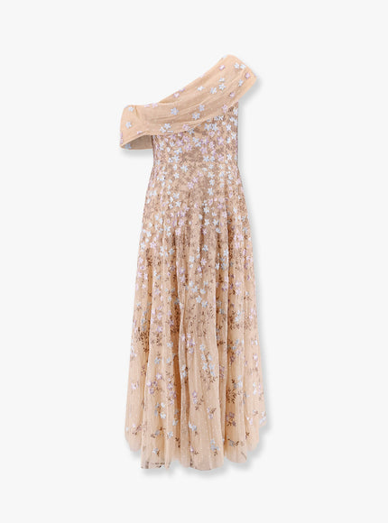 Needle & Thread One-Shoulder Long Dress With Multicolor Embroidery