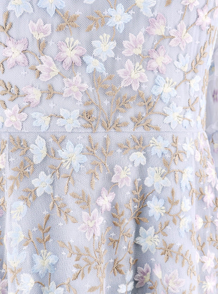 Needle & Thread Embroidered Tulle Long Dress