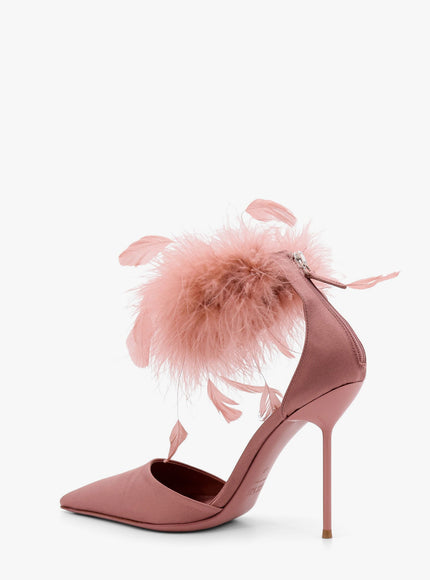 Paris Texas Lidia Satin Sandals With Feather Detail