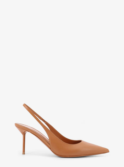 Paris Texas Lidia 70 Leather Decolleté Slingback Marrone