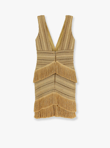 Patbo Pampas Mini Dress With Embroidery And Fringes