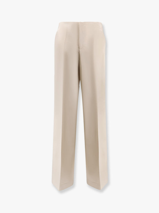 Philosophy Di Lorenzo Serafini Satin Trouser With Wide Leg Beige