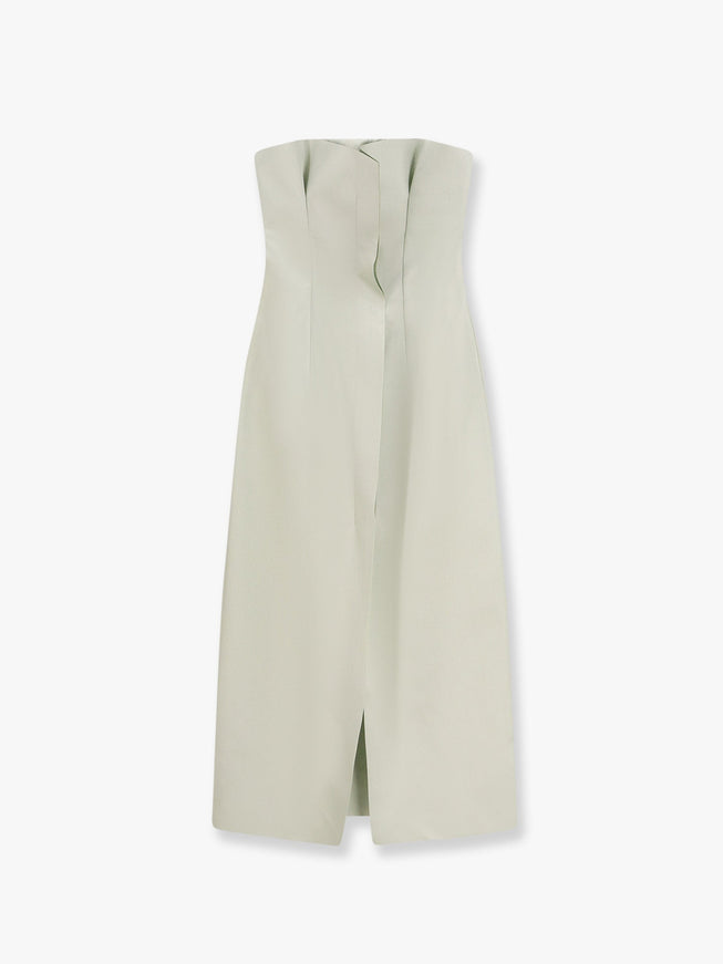 Philosophy Di Lorenzo Serafini Satin Long Dress With Bustier Verde