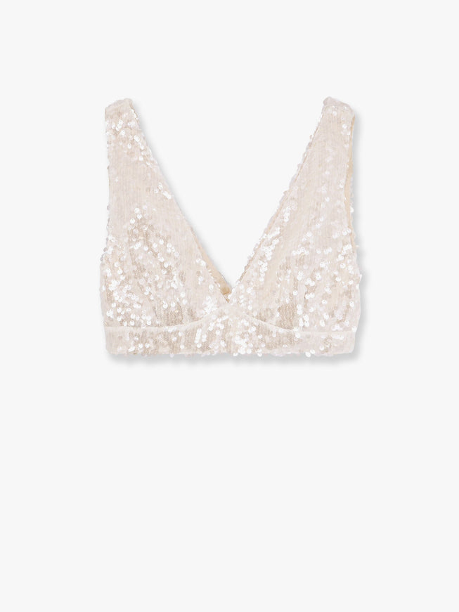 Philosophy Di Lorenzo Serafini Crop Fit Top With Macro Sequins 44 Beige
