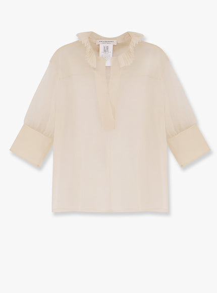 Philosophy Di Lorenzo Serafini Transparent Voile Shirt Beige