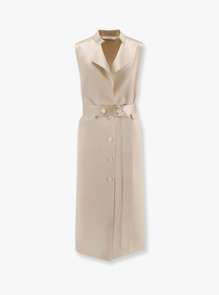 Philosophy Di Lorenzo Serafini Satin Vest/Dress With Belt Beige