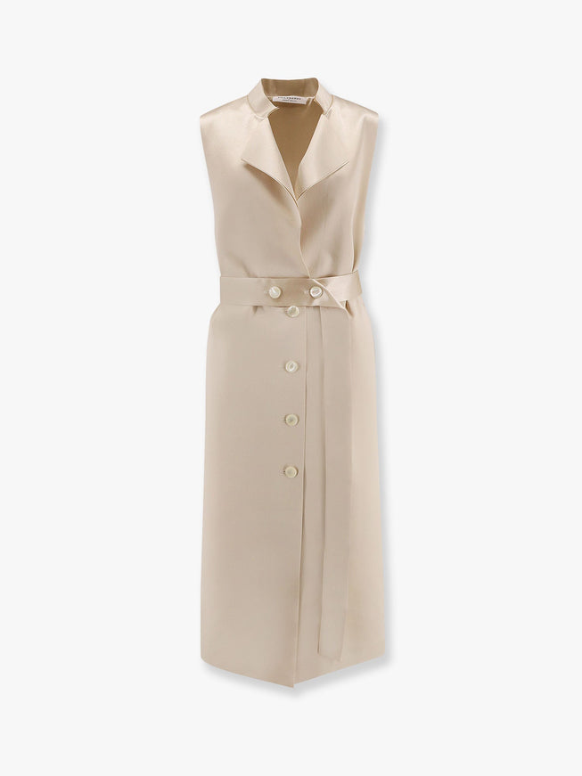 Philosophy Di Lorenzo Serafini Satin Vest/Dress With Belt Beige