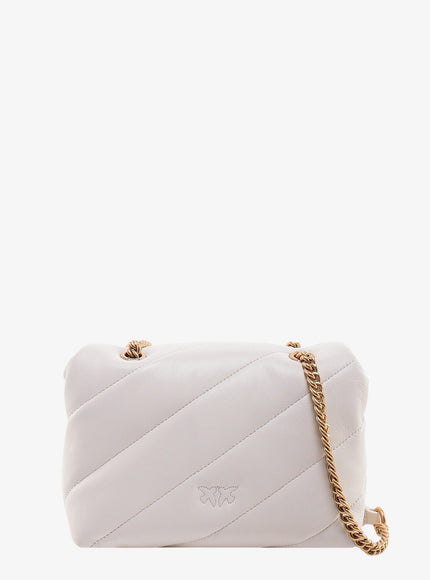 Pinko Matelassé Leather Shoulder Bag With Iconic Love Birds Buckle