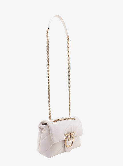 Pinko Matelassé Leather Shoulder Bag With Iconic Love Birds Buckle
