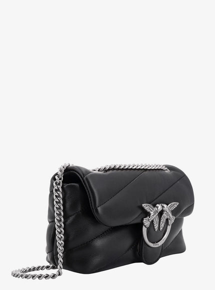 Pinko Matelassé Leather Shoulder Bag With Iconic Love Birds Buckle