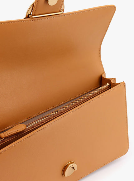 Pinko Leather Shoulder Bag With Love Birds Buckle