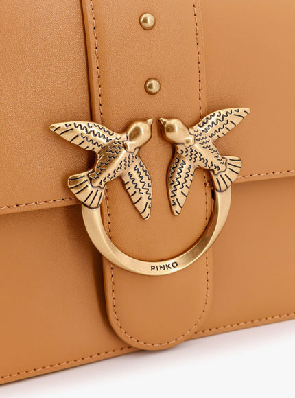 Pinko Leather Shoulder Bag With Love Birds Buckle