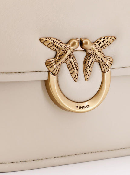 Pinko Love Box Leather Crossbody Bag