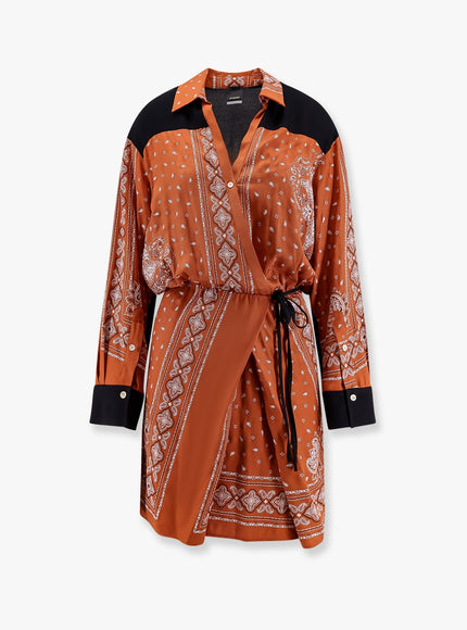 Pinko Mesopotamia Viscose Dress With Bandana Print And Georgette Profiles 46