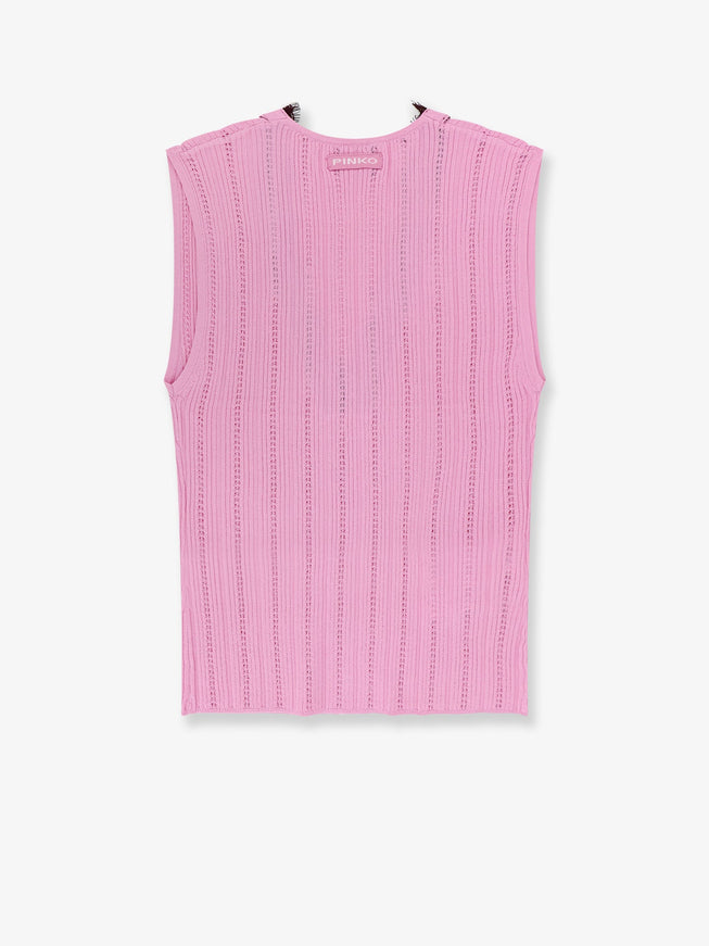 Pinko Montanaia Sleeveless Ribbed Viscose Blend Sweater