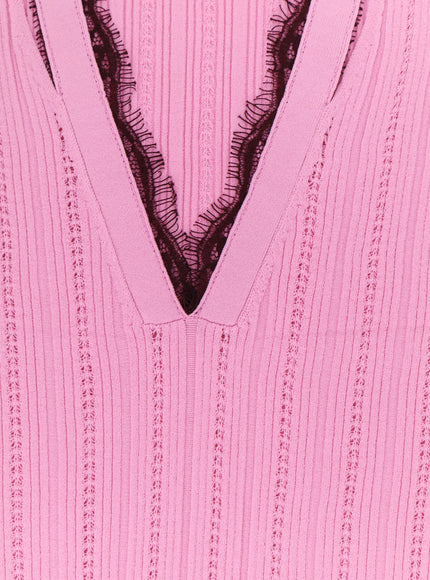 Pinko Montanaia Sleeveless Ribbed Viscose Blend Sweater