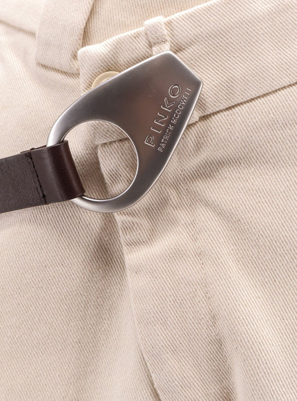 Pinko Reimagine By Pinko X Patrick Mcdowell Cotton Trousers With Crossover And Belt
