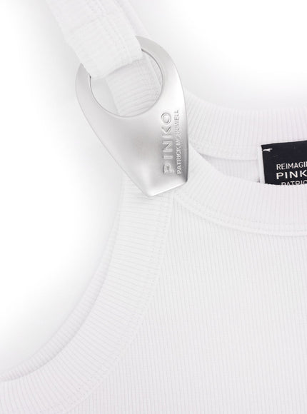 Pinko Stretch Cotton Reimagine Pinko X Patrick Mcdowell Tank Top