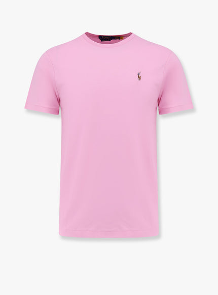Polo Ralph Lauren Cotton T-Shirt With Logo Embroidery Rosa