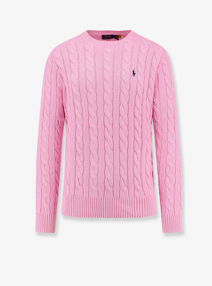 Polo Ralph Lauren Cable Knit Sweater With Iconic Embroidery Rosa
