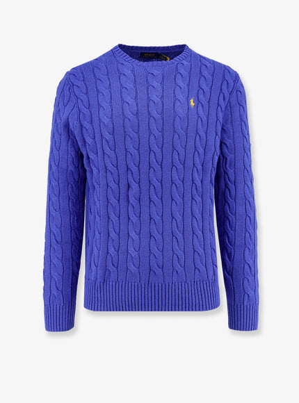 Polo Ralph Lauren Cable Knit Sweater With Iconic Embroidery S Blu