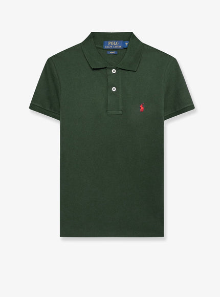 Polo Ralph Lauren Cotton Polo Shirt With Logo Embroidery Verde