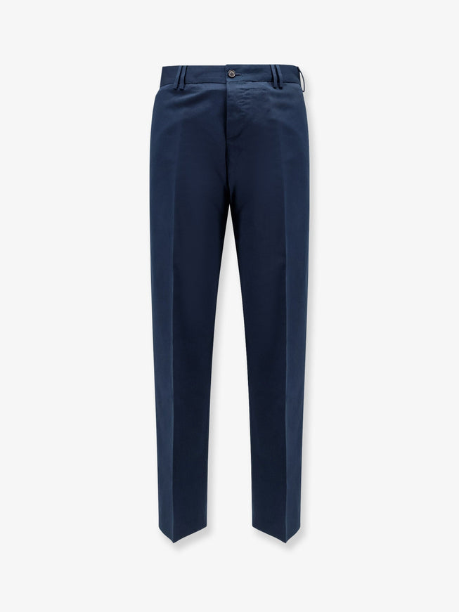 Pt Torino Reworked Michael Cotton And Linen Trousers Navy