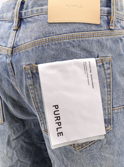 Purple Brand Cast Iron Light Indigo Shorts