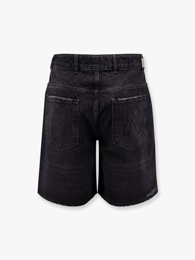 Represent Tailored Stone-Washed Denim Bermuda Shorts