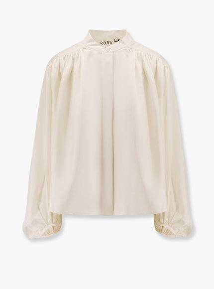 Rohe Crop Silk Shirt Bianco