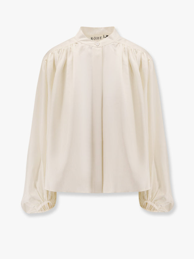 Rohe Crop Silk Shirt Bianco
