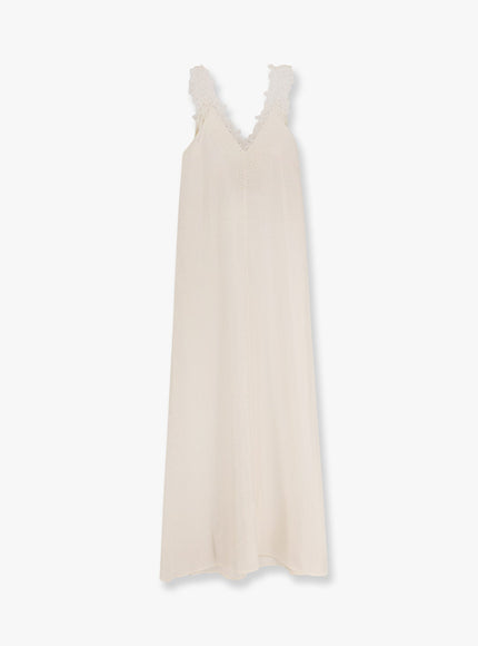Rohe Long Silk Dress With Lace Details