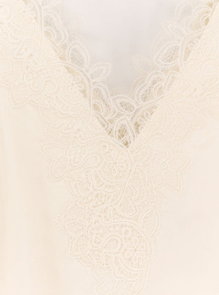 Rohe Long Silk Dress With Lace Details