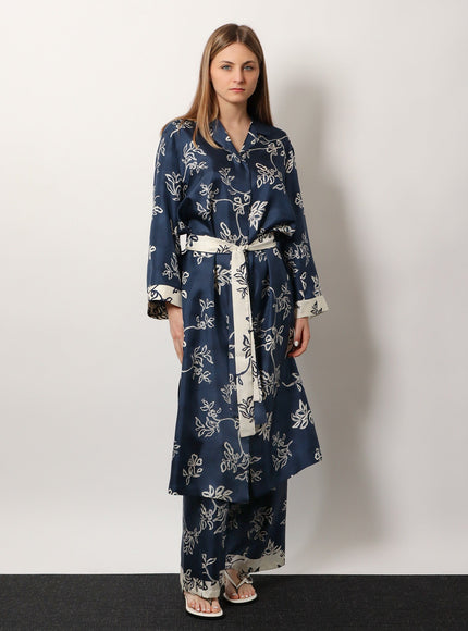'S Max Mara Timeo Kaftan Silk Dress With Floral Print