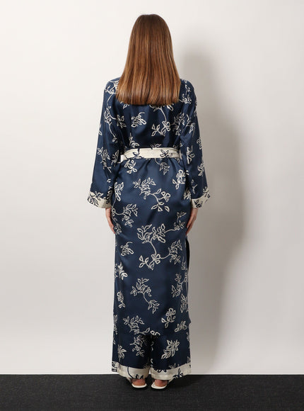 'S Max Mara Timeo Kaftan Silk Dress With Floral Print