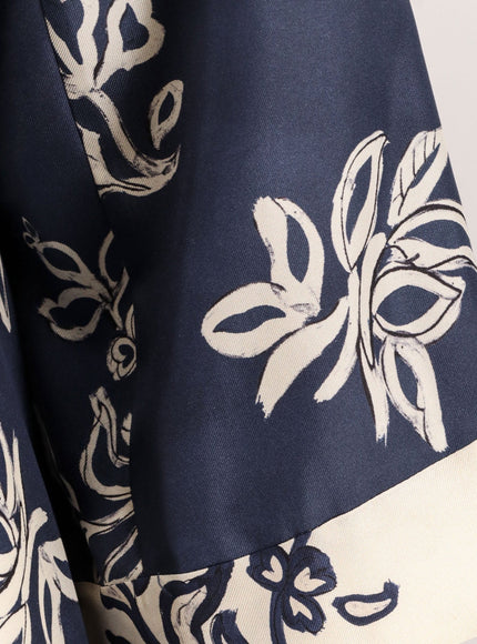 'S Max Mara Timeo Kaftan Silk Dress With Floral Print