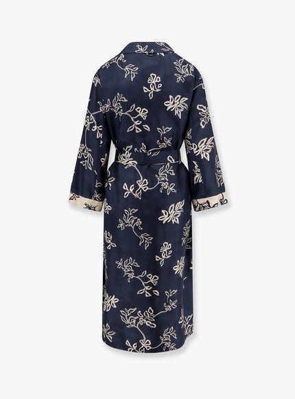 'S Max Mara Timeo Kaftan Silk Dress With Floral Print