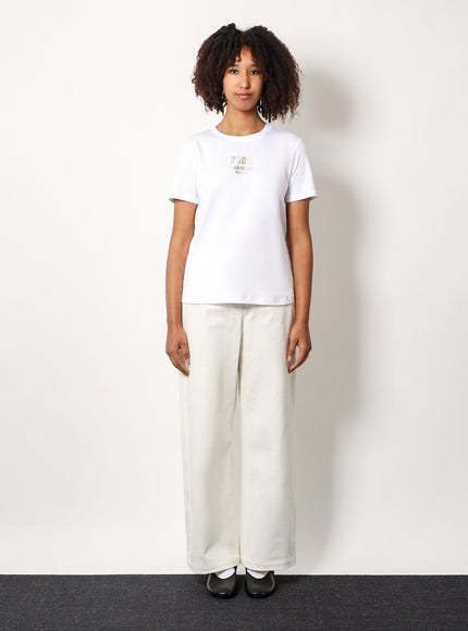 'S Max Mara Quieto Cotton T-Shirt With Print On The Front