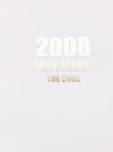 'S Max Mara Quieto Cotton T-Shirt With Print On The Front