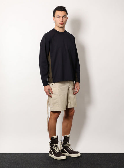 Sacai Cotton T-Shirt With Nylon Insert