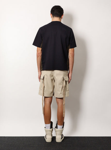 Sacai Cotton T-Shirt With Nylon Inserts
