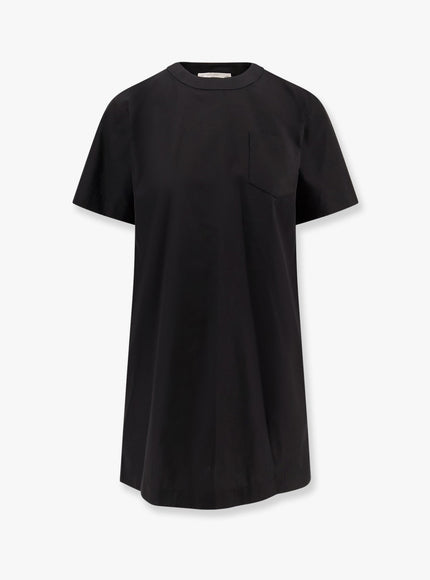 Sacai Dress With Draped Cotton Inserts On The Back Nero