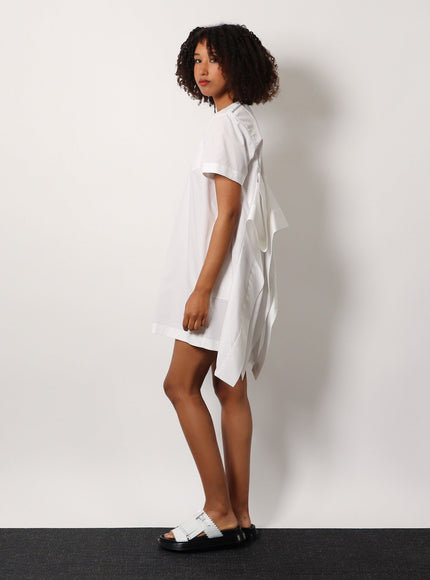 Sacai Dress With Draped Cotton Inserts On The Back