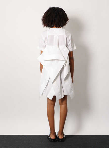 Sacai Dress With Draped Cotton Inserts On The Back