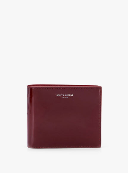 Saint Laurent Patent Leather Wallet With Engraved Logo On The Front Uni Rosso